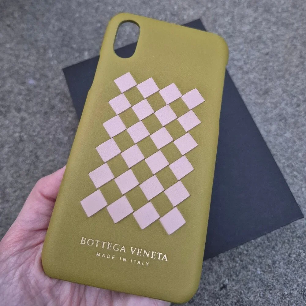New NIB Bottega Veneta Intrecciato Leather iPhone X Case in Chamomile